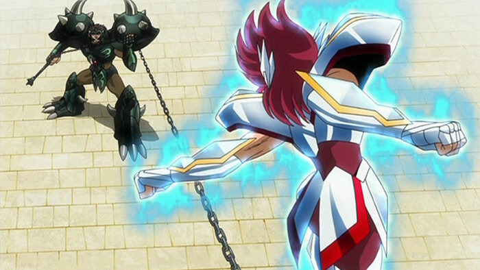 Рыцари Зодиака: Омега — s02e14 — Break Down the Gate of the Iron Wall! Pegasus's Spear and Dragon's Shield!