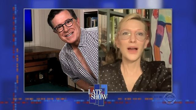 s2020e50 — Stephen Colbert from home, with Dr. Jonathan LaPook, Cate Blanchett