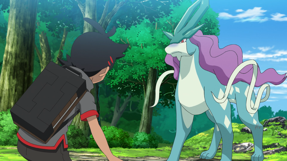 s13e53 — Catch the Legend?! Find the Guardian of Water — Suicune!