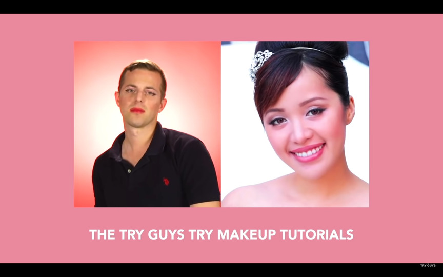 s10e44 — The Try Guys Recreate Celebrity Makeup Looks Drunk