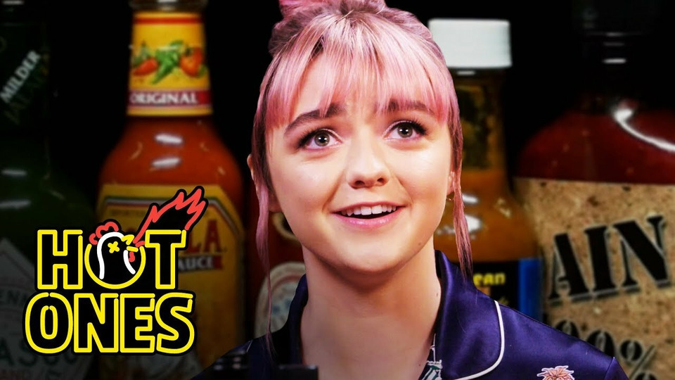 s10e06 — Maisie Williams Shivers Uncontrollably While Eating Spicy Wings