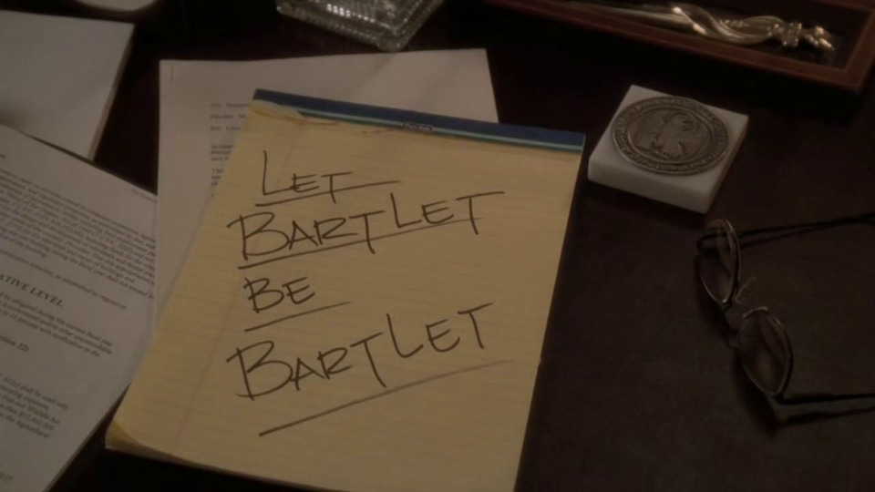 s01e19 — Let Bartlet Be Bartlet