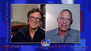 s2020e91 — Stephen Colbert from home, with Tom Hanks