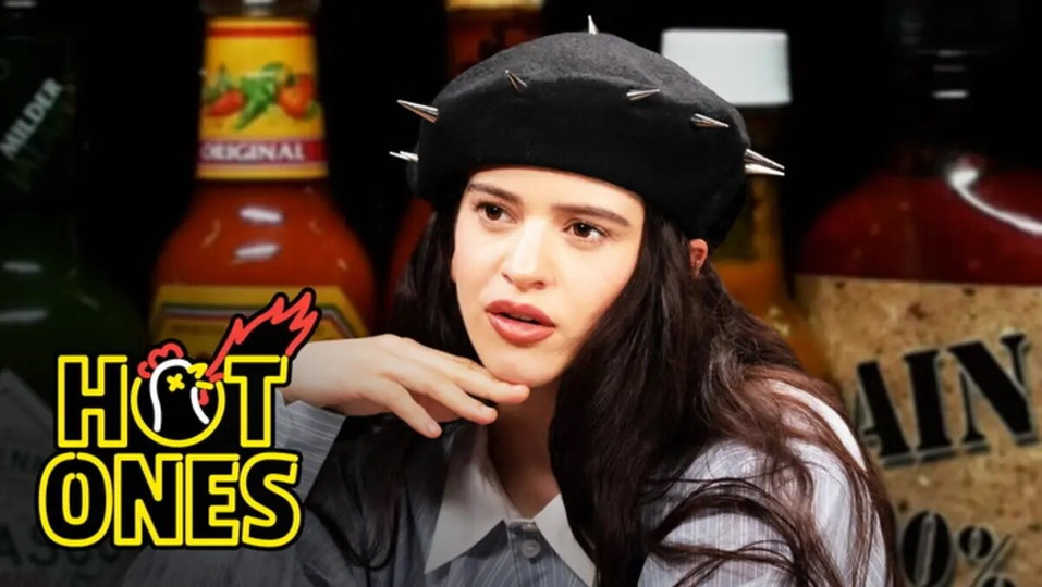s21e03 — Rosalía Can't Stop Laughing While Eating Spicy Wings
