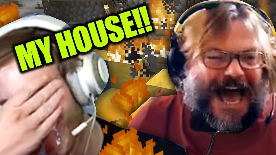 s10e206 — Jack Black BURNED down my Minecraft House!!