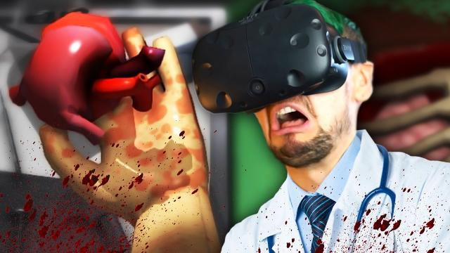 s05e710 — THAT'S NOT SUPPOSED TO BE THERE! | Surgeon Simulator VR #1 (HTC Vive Virtual Reality)