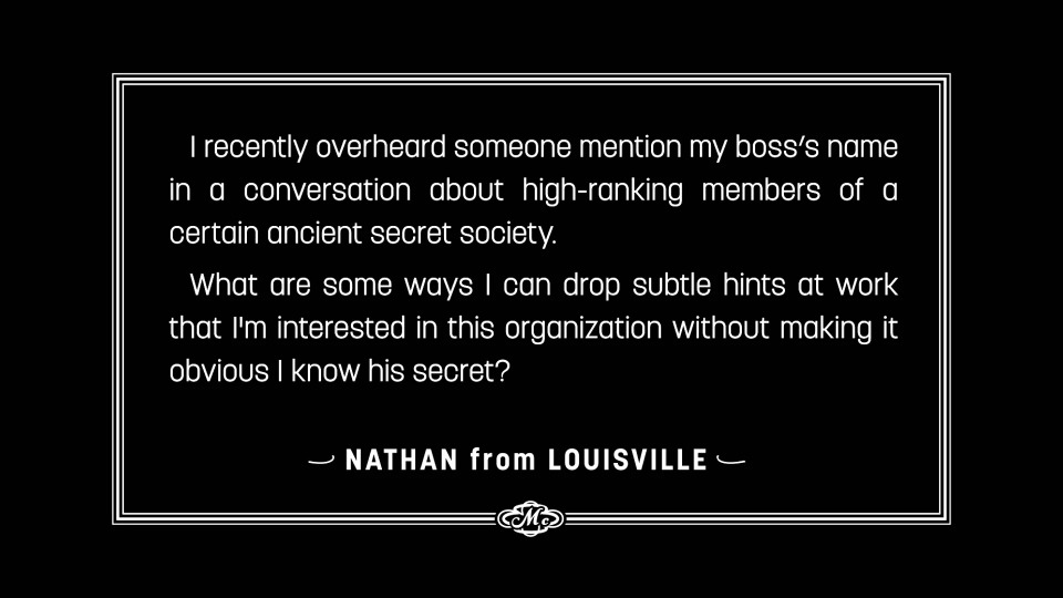 s01e05 — Secret Societies & Apologies to Nathan
