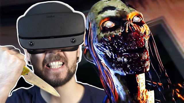 s09e39 — Fighting Zombies in VR is TERRIFYING | The Walking Dead Saints and Sinners VR #1