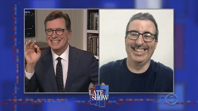 s2020e41 — Stephen Colbert from home, with John Oliver