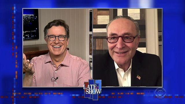 s2020e60 — Stephen Colbert from home, with Chuck Schumer, Paul Giamatti