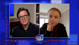 s2020e95 — Stephen Colbert from home, with Greta Thunberg, Keegan-Michael Key