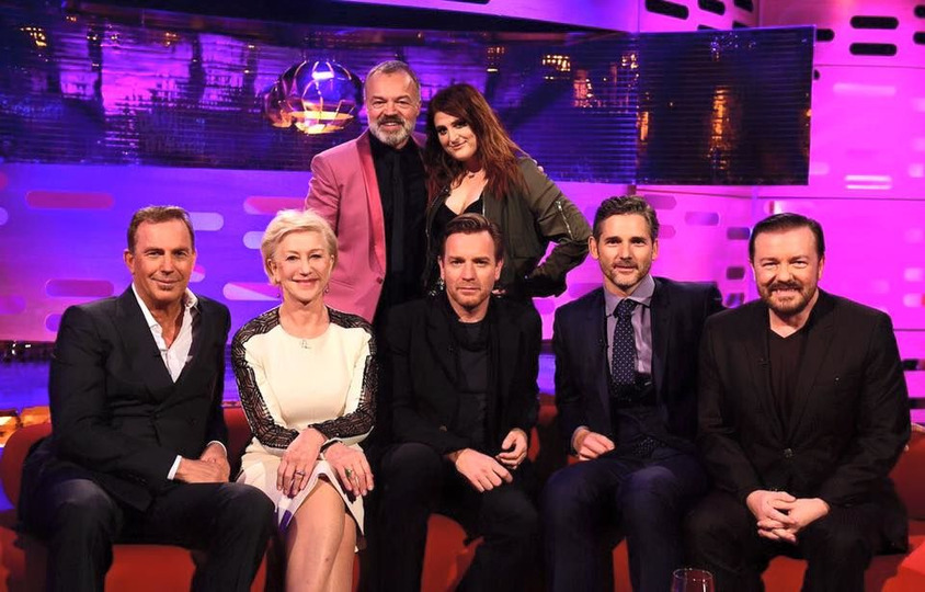 s19e03 — Kevin Costner, Ricky Gervais, Eric Bana, Ewan McGregor, Dame Helen Mirren, Meghan Trainor
