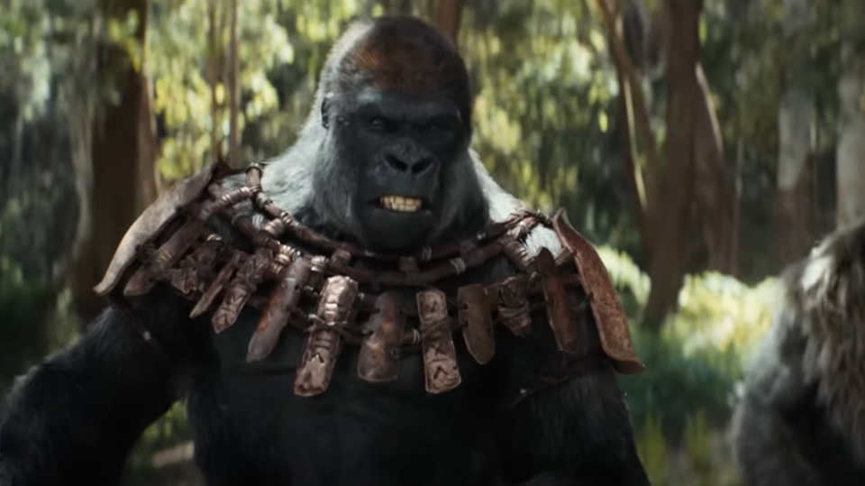 Apes hunt humans in the trailer for the movie "Kingdom of the Planet of the Apes"